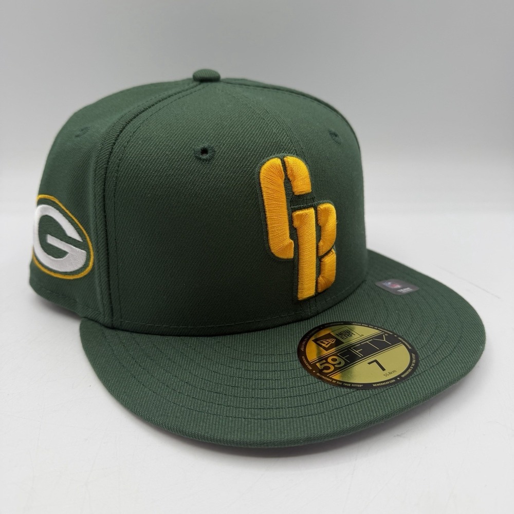 New Era 59Fifty Green Bay Packers Deceptor Hat Cap Sz 7 Fitted NFL Football